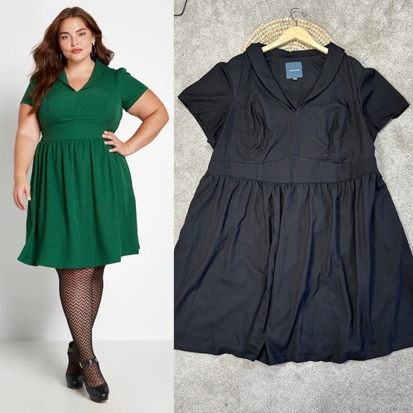 Modcloth Dresses & Skirts - Modcloth Women’s Lively Identity ShortSleeve Dress V-Neck in Black Plus Size 4X